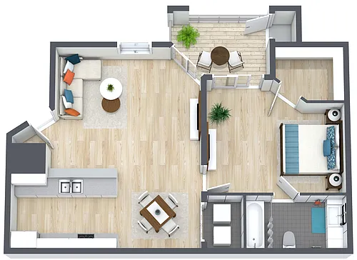 Floor plan 1BR - 1BTH