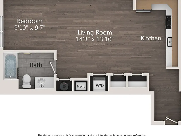Studio (621 SF) Studio (621 SF)