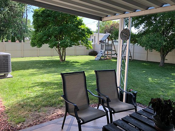 Backyard on covered patio 