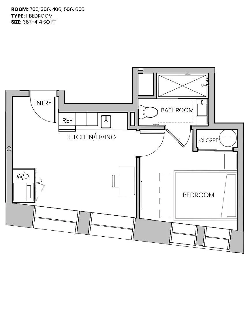 Floor plan X06 One Bedroom