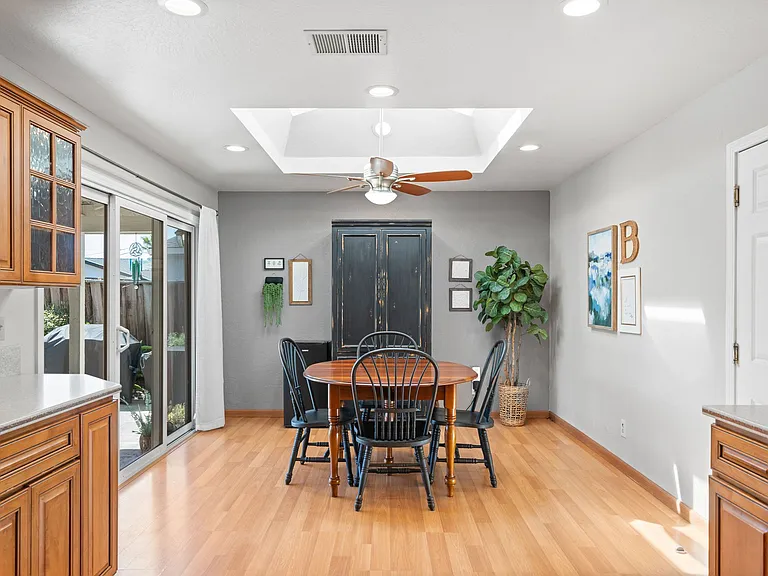 Dinning area with skylight for natural light