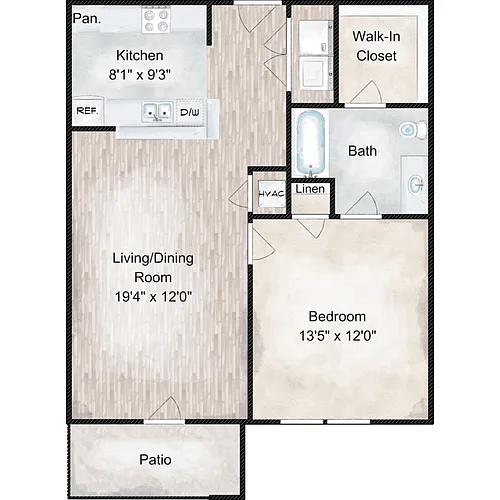Floor plan One Bedroom