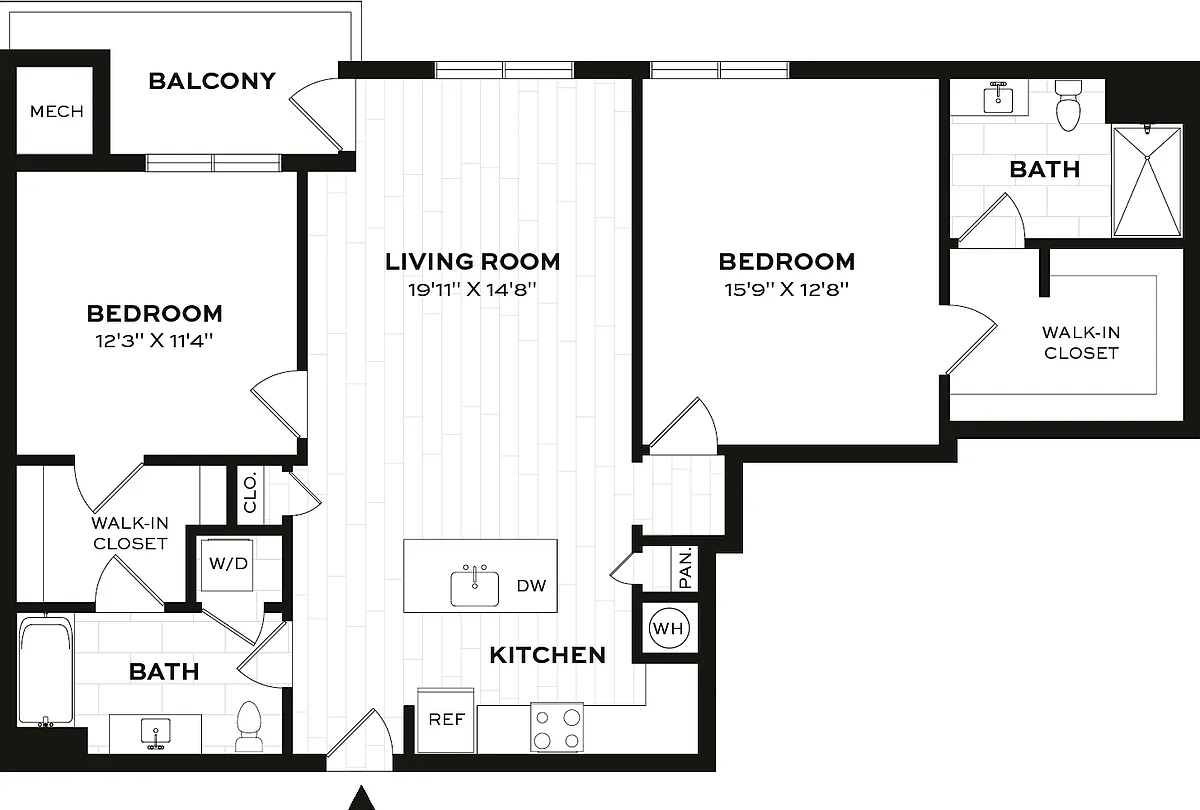 Floor plan 2 Bed/2 Bath-G1