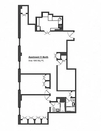 Floor plan Penthouse 2 Bed + Den