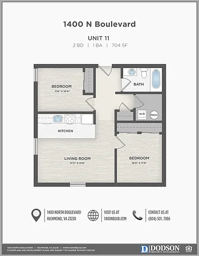 Floor plan 2 Bedr, 1 Bath