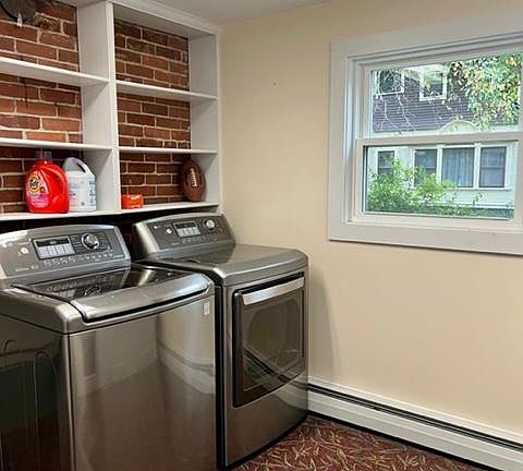 The washer and dryer are not included in this rental property. Washer and dryer hook-ups available.