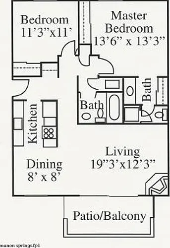 Floor plan 2 bedroom 2 bath
