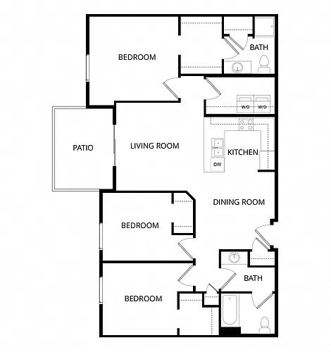 Floor plan 3x2 The Prairie