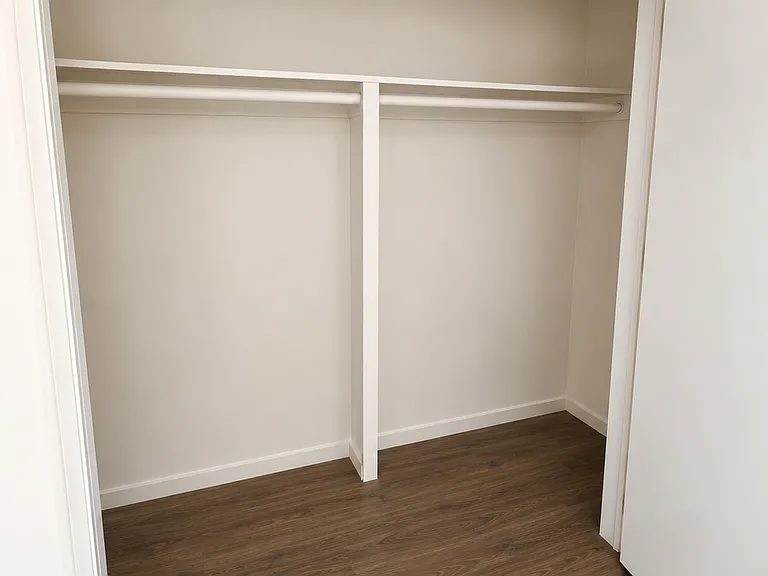 bedroom with large closet