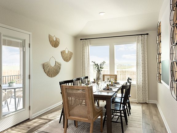 A combined kitchen and dining area make entertaining a breeze.