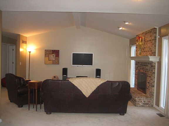 Living Room with Vaulted Ceiling