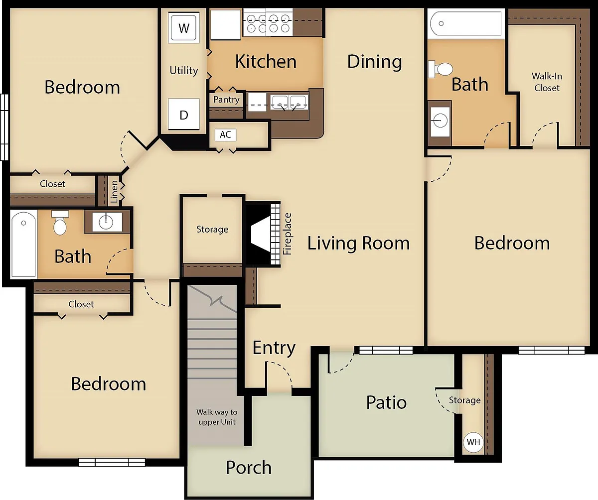 Floor plan 3/2 Downstairs