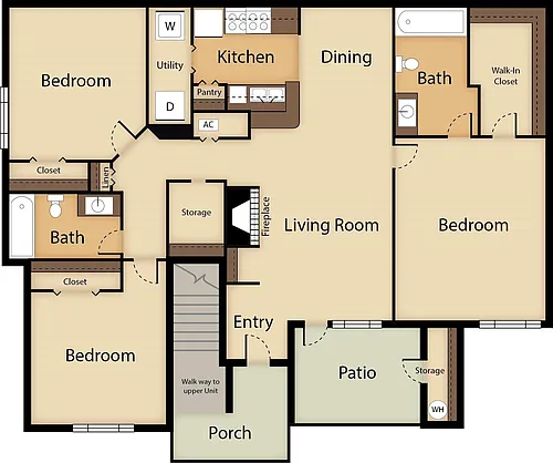 Floor plan 3/2 Downstairs