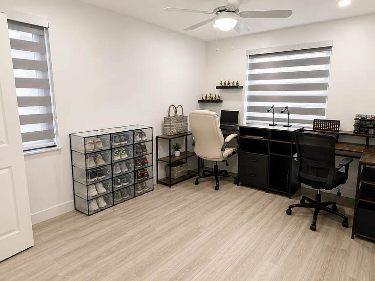 3rd bedroom is used as a his & hers office setup. Can be changed to a bedroom if desired.