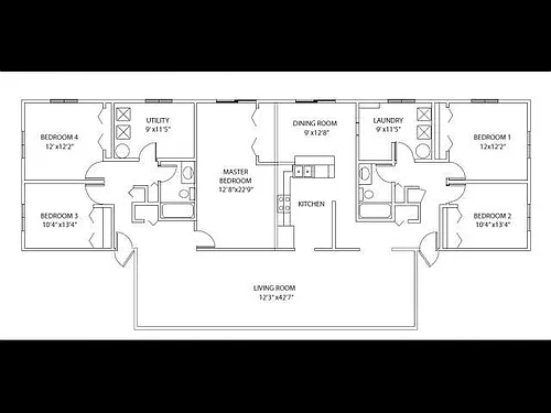 Floor plan 5-Bedroom Townhome on Helemeno Floor Plan