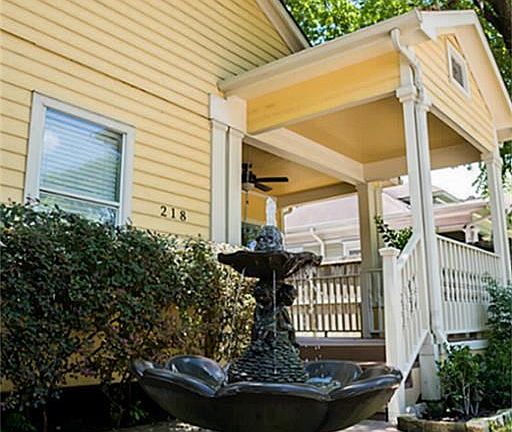 Beautiful fountain sets the stage for this remodeled home.