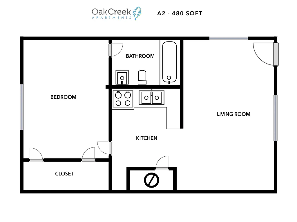 Floor plan 1 bedroom 1 bath