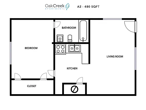 Floor plan 1 bedroom 1 bath