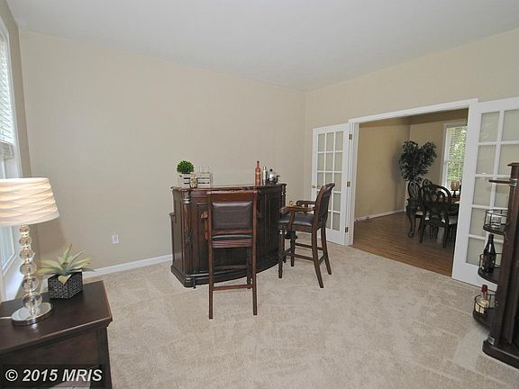 Living room features french doors