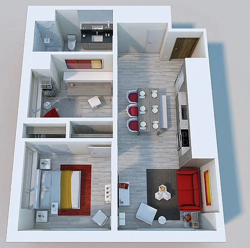 Floor plan 2 Bed, 1 Bath Penthouse