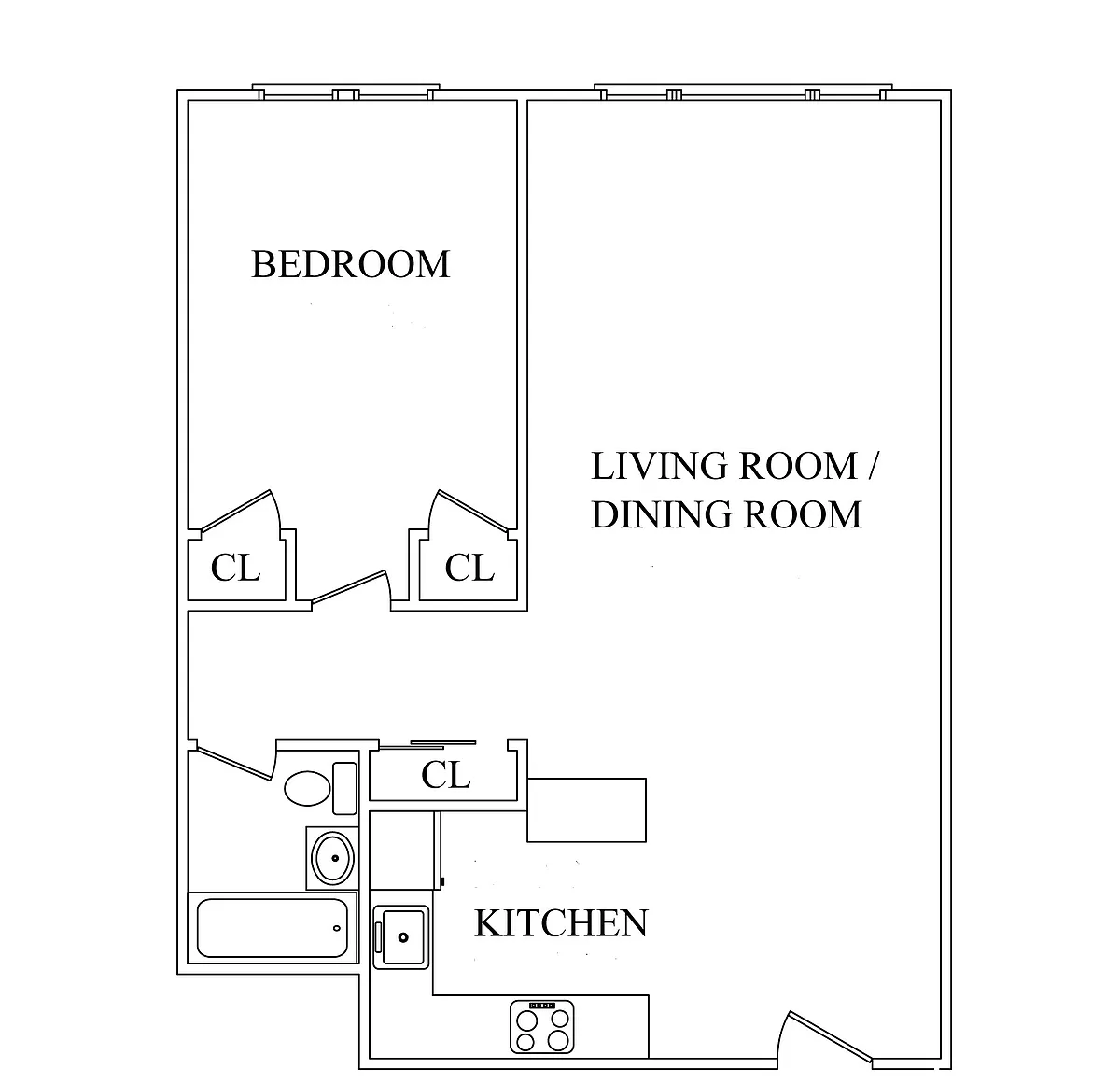 Floor plan 1 bedroom