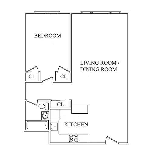 Floor plan 1 bedroom