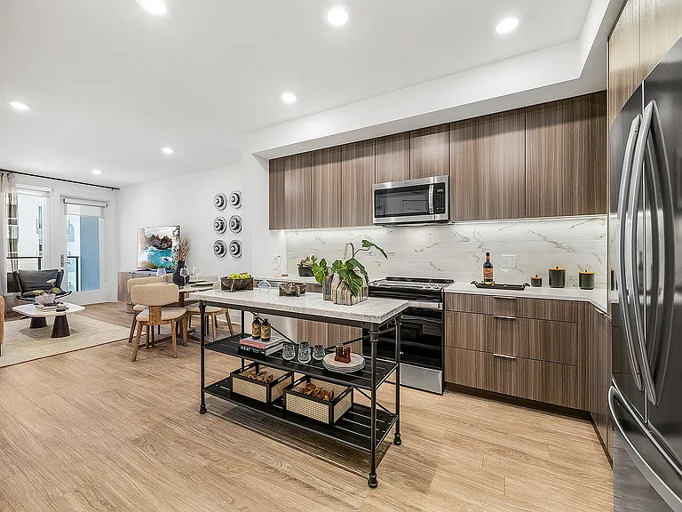 Modern open-concept kitchen and living area