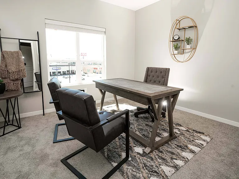At home office located in a unit at Heartland Flats North Platte.