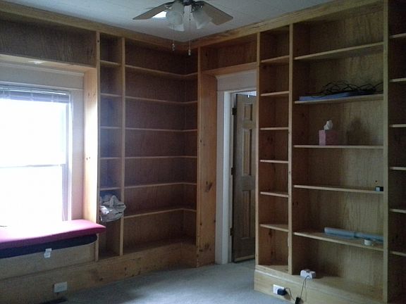 Den with built-in book cases