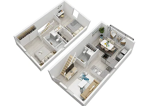 Floor plan 2 Bedroom 1.5 Bathroom