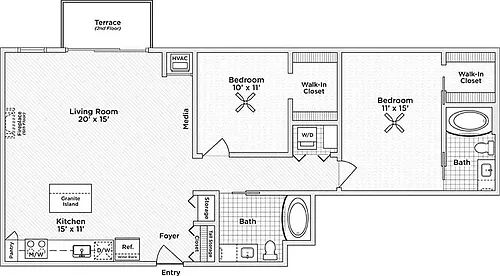 Floor plan 2 Bedroom - C7