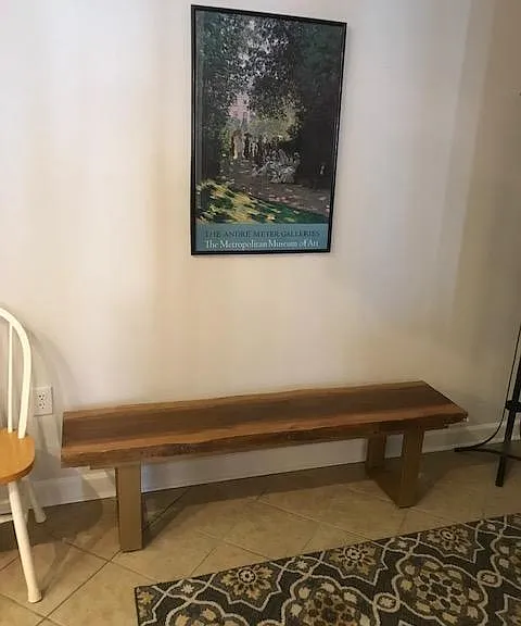 bench in entryway
