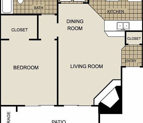 621 sq.ft. plus patio