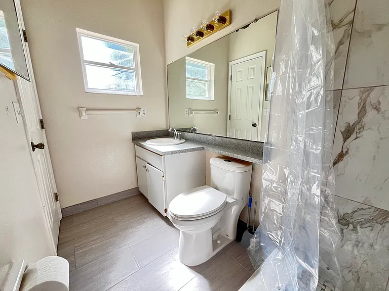Spacious and private master bath
