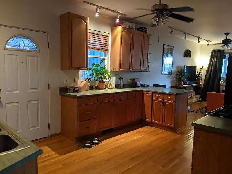Kitchen and front door
