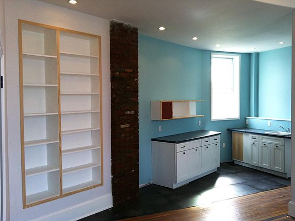 one of multiple built-in shelves