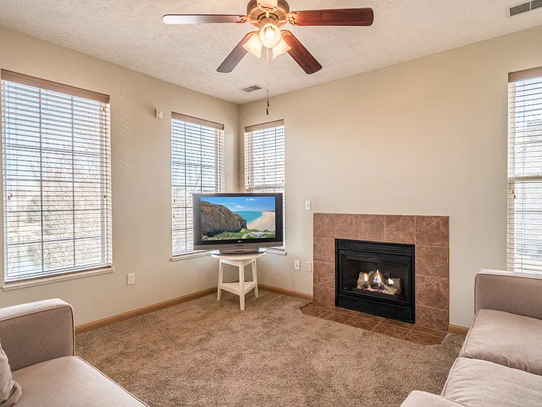 Enjoy cozy nights by your fireplace.