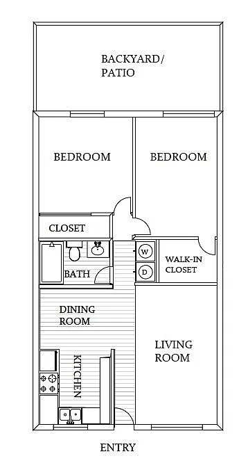 Floor plan 2 bed 1 bath