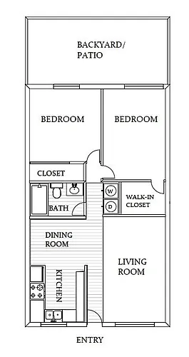 Floor plan 2 bed 1 bath
