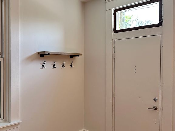 Front Door and Entry Shelf