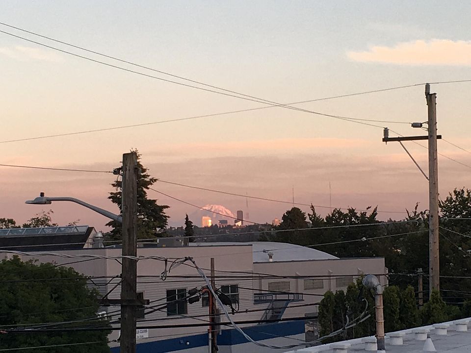 Great view of Mt. Rainier and the Seattle skyline from both decks