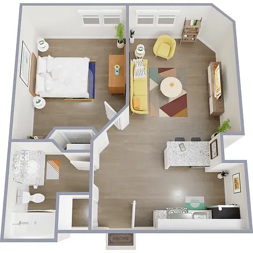Floor plan 1 Bedroom 1 Bathroom