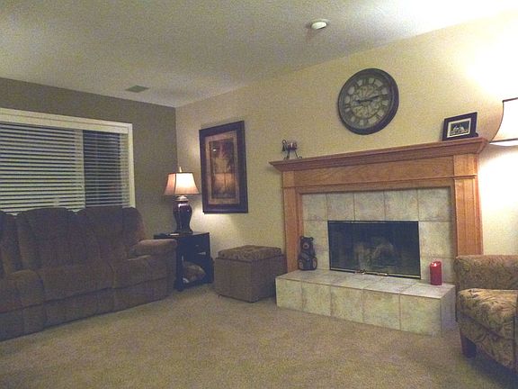 family room with fireplace