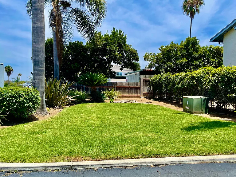 Front of building grass area