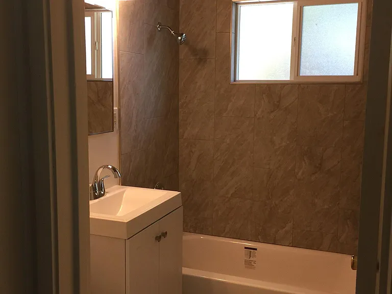 New bathroom fixtures, vanity, sink, faucet, toilet, tub and