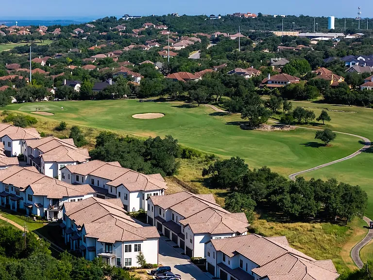Building exterior with golf course views