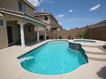 pool and backyard