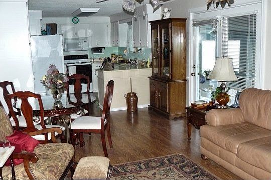 The kitchen and den are spacious.