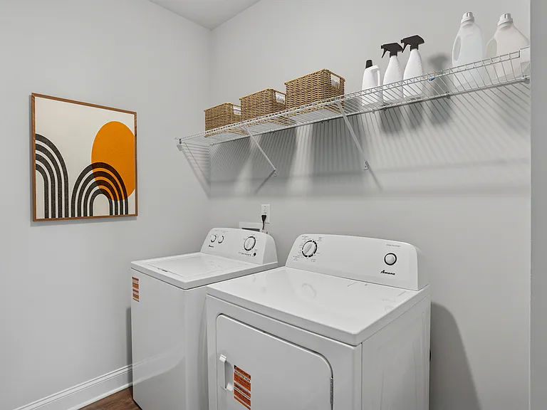Full size washer and dryer in every home.