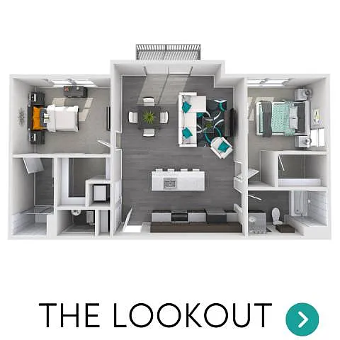 Floor plan 2 Bed, 2 Bath